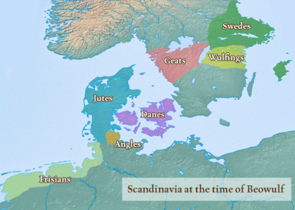 Scandinavia at the time of Beowulf.